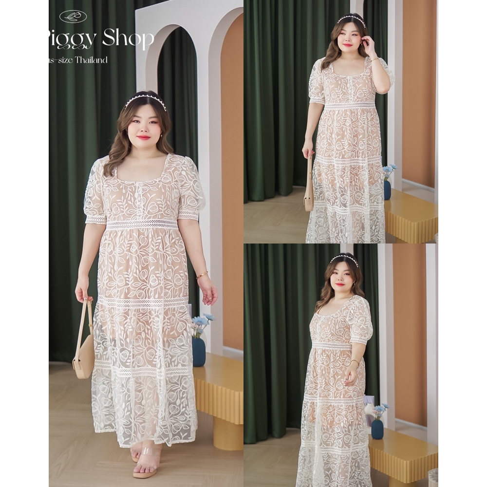 เดรสลูกไม้ ดีเทลสวยมาก ใส่ออกมาแล้วเป๊ะเว่อร์ แพทเทรินเนี๊ยบสุดๆ สามารถใส่ได้ในทุกโอกาสเลยค่า.พลัสไซส์ สาวอวบอ้วน PP