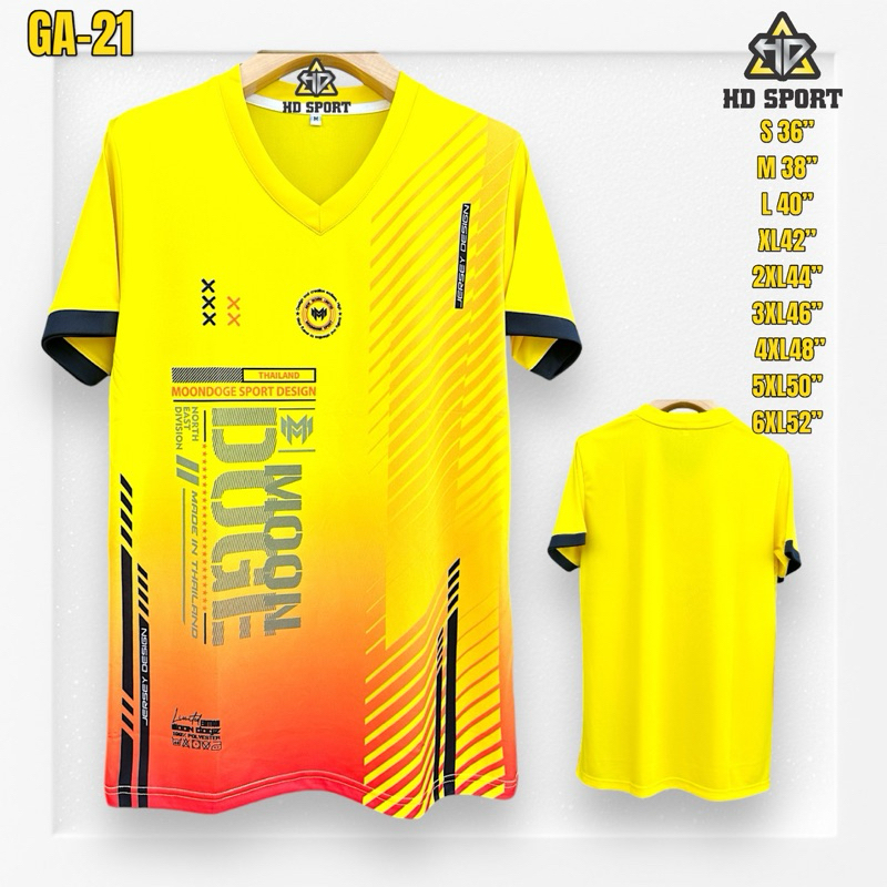เสื้อกีฬาตัวใหม่ล่าสุด GA-21 เสื้อคอวีพิมลายทรงตรงใส่ได้ชายหญิง