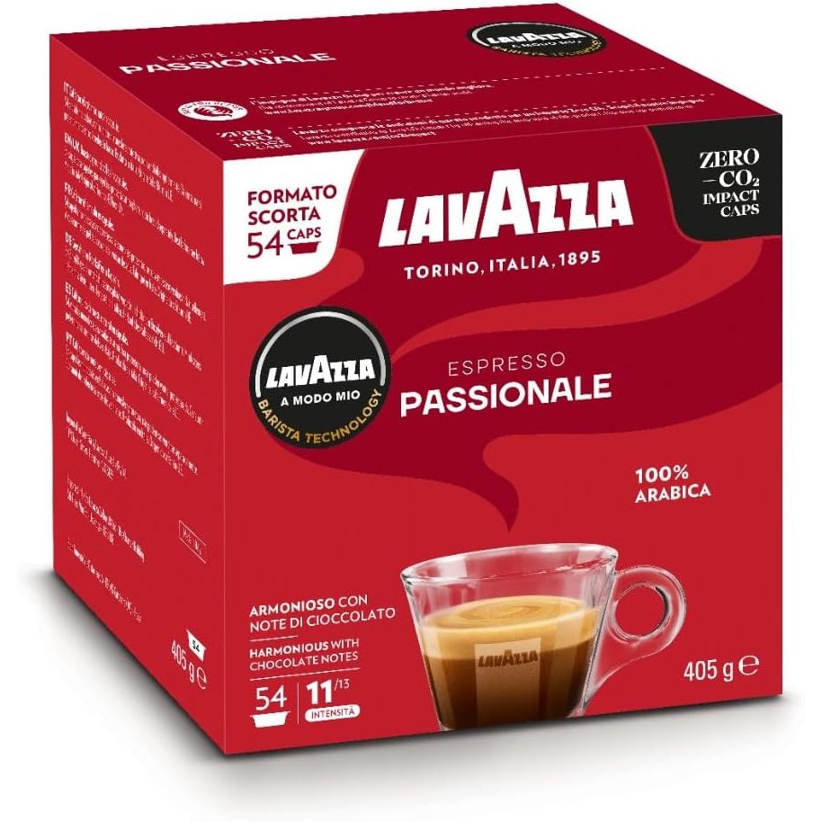 กาแฟลาวาซซา แพสชั่นแนล อา โมโด มิโอ 54 แคปซูล/ Lavazza A Modo Mio Espresso Passionale Coffee Capsules - 54 Pods
