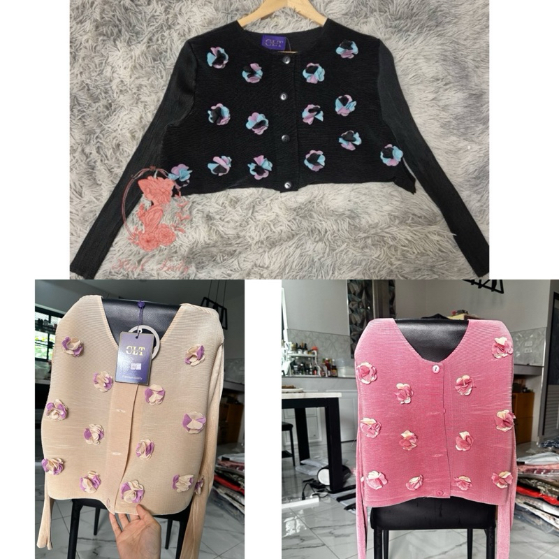 เสื้อคลุมอัดพลีท แต่งดอก 3d สวยๆ งานตามหา ป้าย chalita