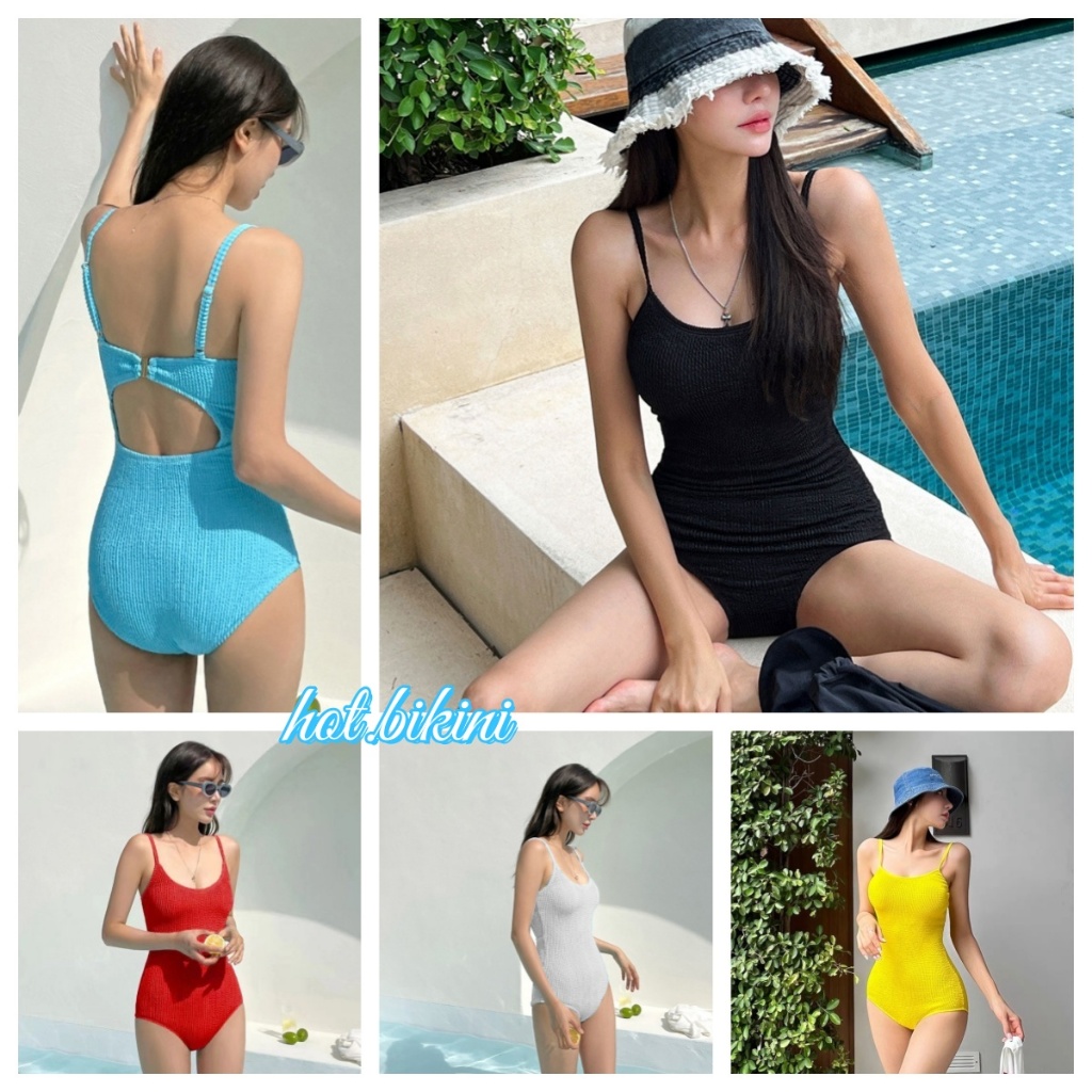 hot.bikini ชุดว่ายน้ำผู้หญิง ชุดว่ายน้ำวันพีช มี 5 สีให้เลือก เปลือย ผ้าแห้งเร็ว ส่งไวจากไทย#0267