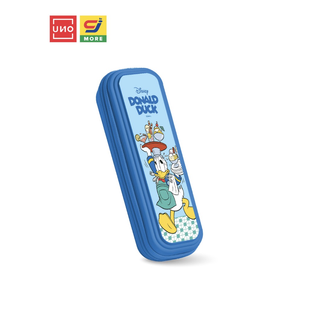 UNO กล่องดินสอ กล่องใส่เครื่องเขียน ทรงสี่เหลี่ยม Disney Donald Duck ลิขสิทธิ์แท้