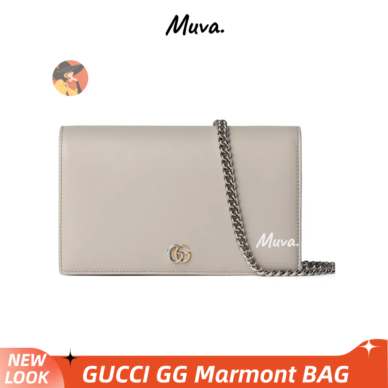 1 กุชชี่👜Gucci GG Marmont Woc Women's shoulder bag /กระเป๋าโซ่ M497985