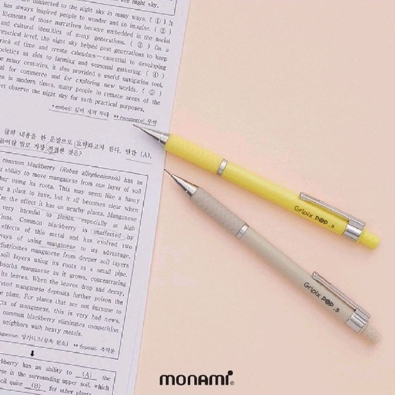 Monami ดินสอกด รุ่น GRIPIX POP ขนาด 0.5 มม. ด้ามโทนสีพาสเทล น้ำหนักเบา (ราคาต่อ 1 ด้าม)