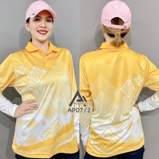 เสื้อโปโลแขนยาวพิมพ์ลายไทย AP07/2 หญิง (เอวเว้า)