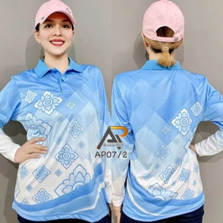 เสื้อโปโลแขนยาวพิมพ์ลายไทย AP07/2 หญิง (เอวเว้า)