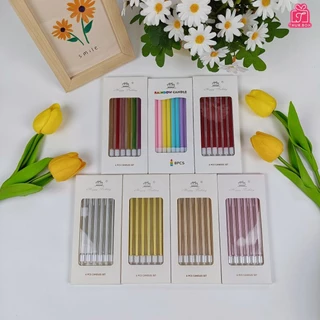 เทียนวันเกิด เทียนปักเค้ก เทียนดินสอยาวเคลือบเมทาลิค พร้อมส่ง
