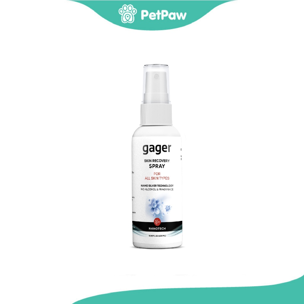 Gager (กาเจอร์) Nano Silver Spray สเปรย์นาโน  ฉีดผิวหนังและขน ฟื้นฟูผิว สำหรับสุนัขและแมว 100 ml