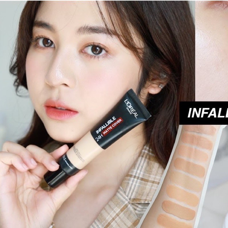 แท้ทั้งร้าน !! แบ่งขายรองพื้นคุมมันสุดปัง L'OREAL INFALLIBLE 24H MATTE COVER รองพื้นลอริอัลแบ่งขายทุ