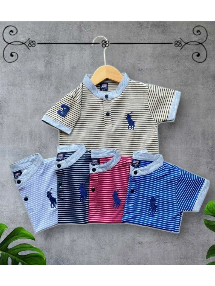 มาใหม่ เสื้อคอจีนเด็ก ปักม้า ผ้าดี สีไม่ตก ไม่หดไม่ย้วย เนื้อนุ่ม
