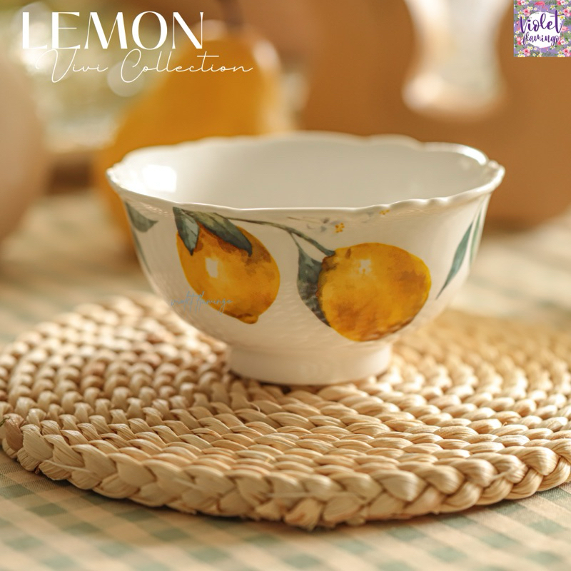 Violet Flamingo ถ้วยเซรามิค ถ้วยซุปขนาด 12 ซม.ลายเลมอน รุ่น Lemon Vivi Soup Bowl - รูปที่ 2