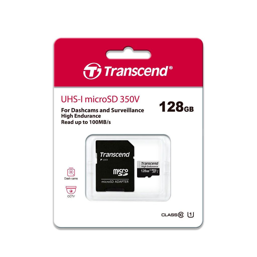 Transcend MicroSD Card 128GB :High Endurance : USD350V : รับประกัน 2 ปี-มีใบกำกับภาษี-TS128GUSD350V