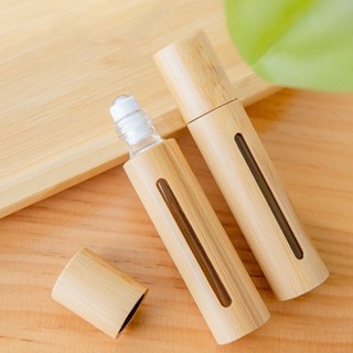 ขวดลูกกลิ้งไม้ไผ่เปล่า ขนาด 3 มล. 5 มล. 10 มล. พร้อมลูกบอลสเ…