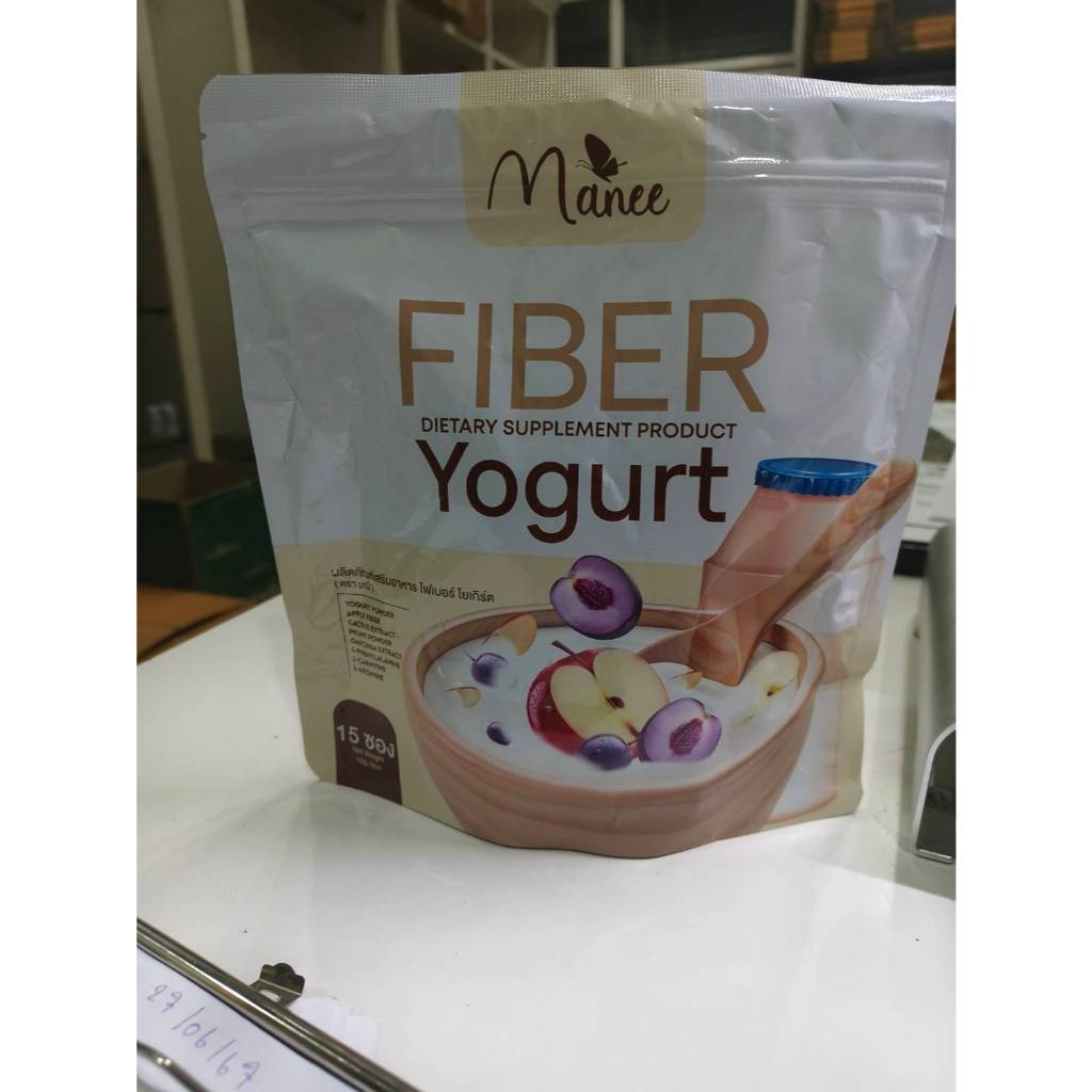 Manee Fiber Yogurt : มณี ไฟเบอร์ โยเกิร์ต 1ห่อ15ซอง (ปริมาณ 10กรัม)