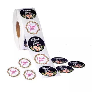 พร้อมส่ง(500 ดวง )สติ๊กเกอร์ขอบคุณ ติดกล่อง แก้ว ขนม กันน้ำThankyou Sticker
