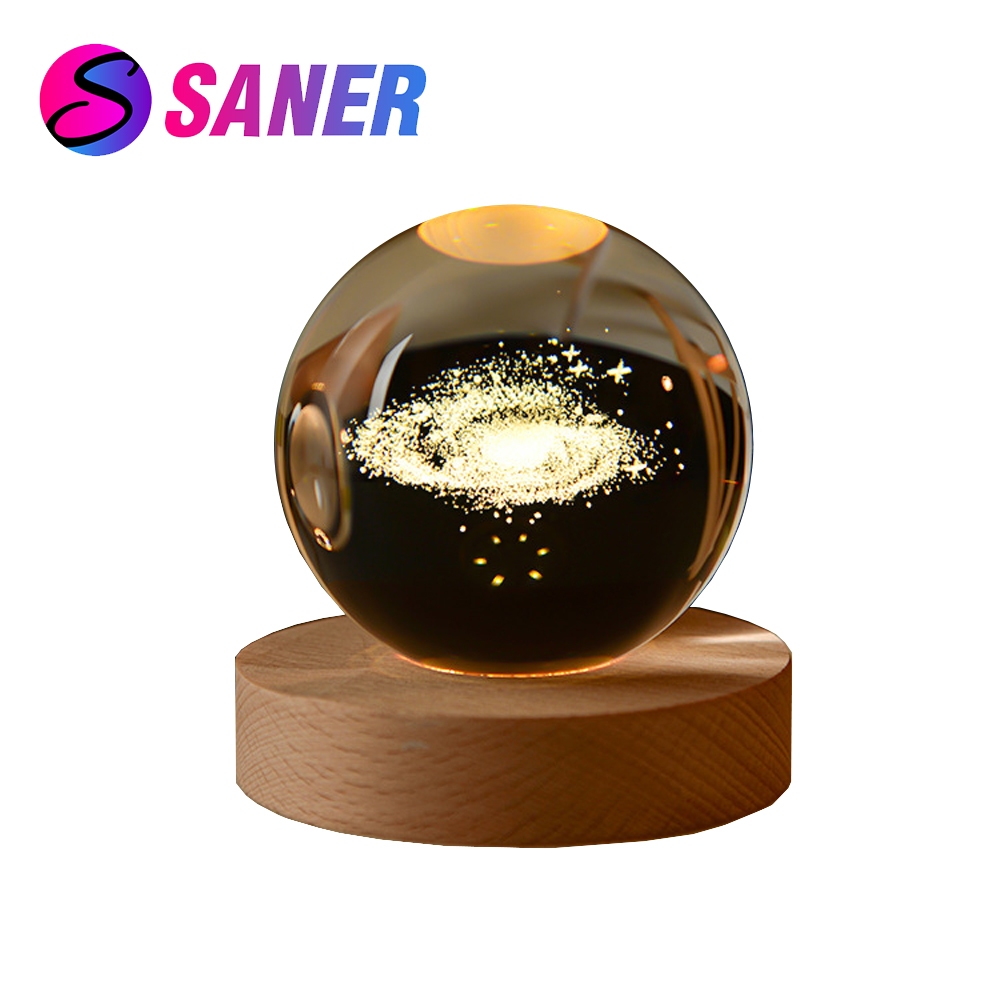โคมไฟลูกแก้ว 3D LED USB โคมไฟตกแต่งห้องนอนLED ลูกแก้ว6cm ของขวัญวันเกิด NO:3D6