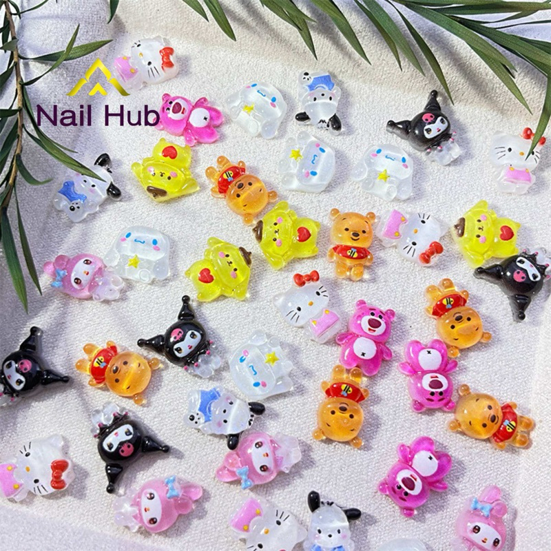AC.53 ร้านไทย แพ็ค 5 ชิ้น คละแบบ พร้อมส่ง เรซินแต่งเล็บ ลายการ์ตูน