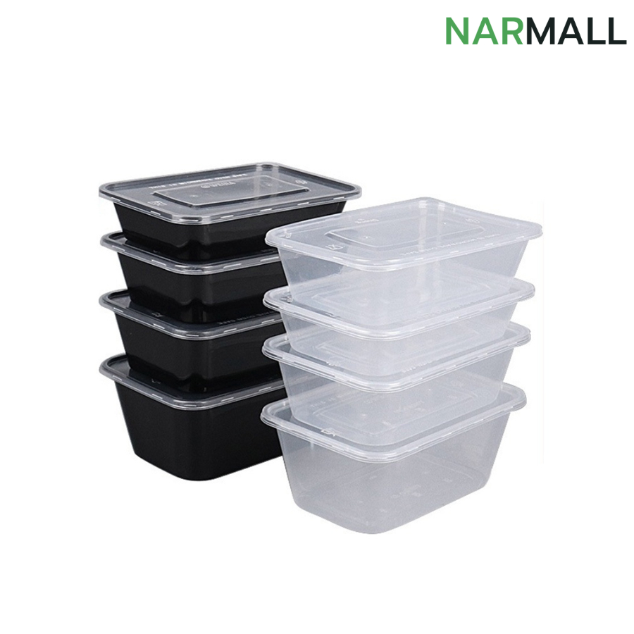 กล่องข้าวพลาสติก กล่องใส่อาหาร พร้อมฝาปิด25ชิ้น ทนความร้อน180 °Cและความเย็นได้ถึง -20°C  Narmall_