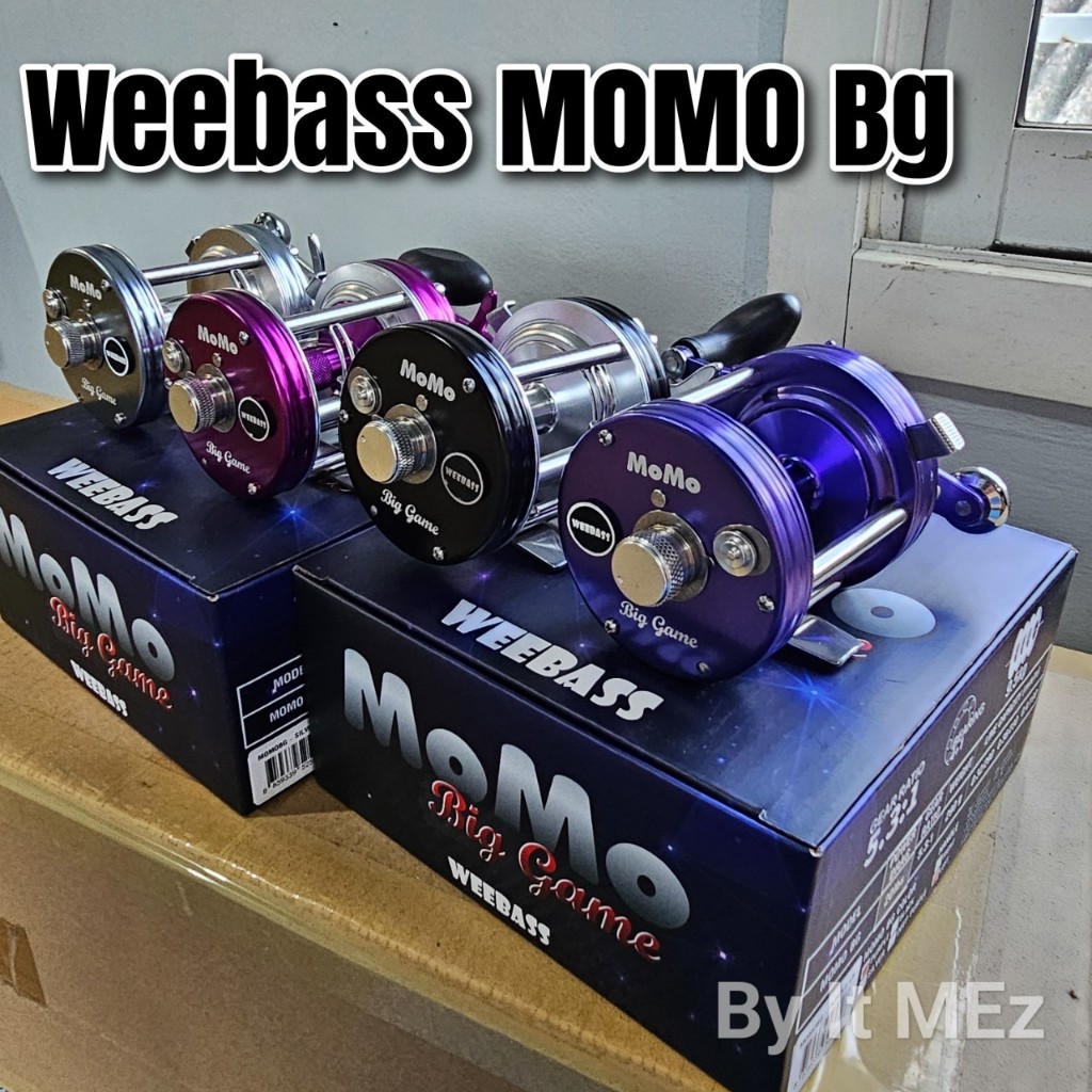 ของแท้ ราคาถูก ❗❗ รอกเบส รอกเบท Weebass MOMO Biggame 4+1BB สีสวย สปูลอลูมิเนียมอโนไดซ์ ระบบเบรค XTD 