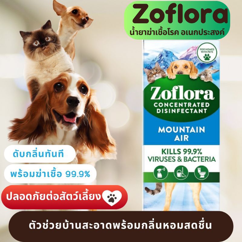 [แบ่งขาย 30/60/100ml] ZOFLORA MOUNTAIN AIR โซฟลอร่า กลิ่นเมาท์เทน แอร์/เฟรชโฮม (สัตว์เลี้ยง)