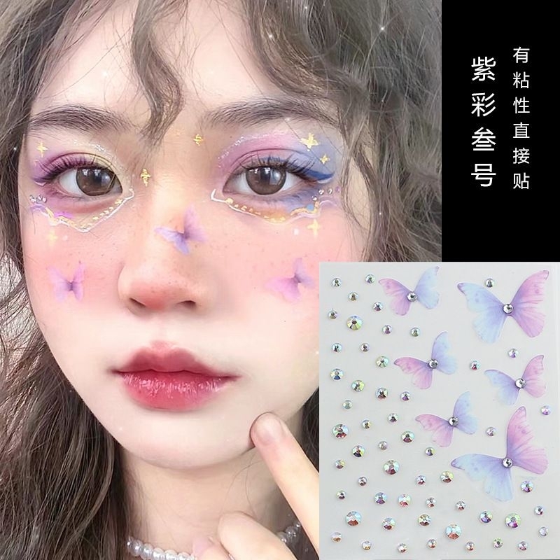 C1/2 พร้อมส่ง🇹🇭สติกเกอร์เพชรติดหน้าคริสตรัลติดหน้า มีกาวในตัว แต่งแฟนซี สวยๆเริ่ดๆออกงาน พร้อมส่งในไทยจ้า