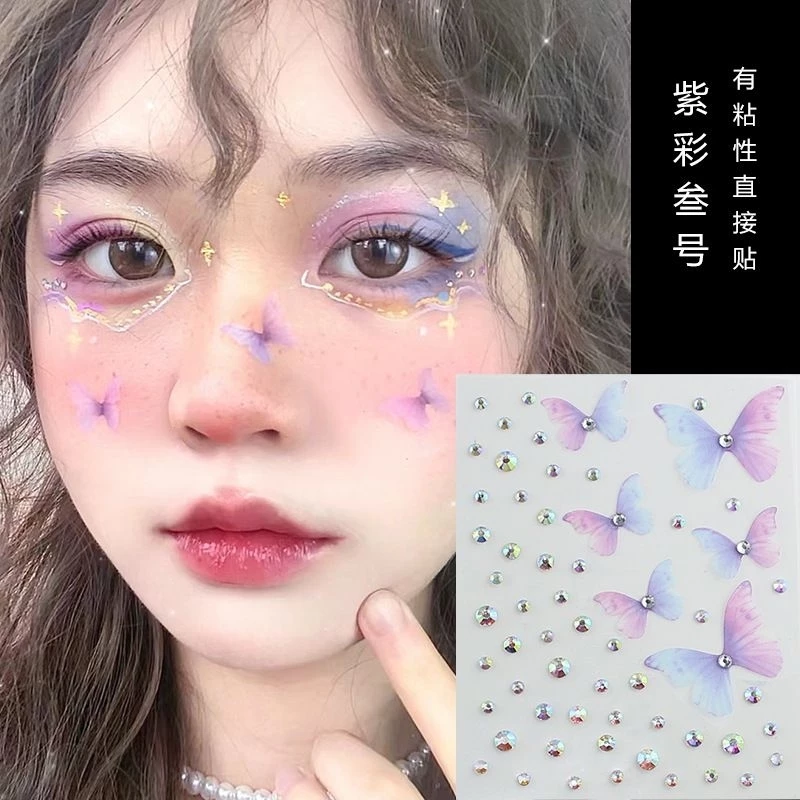 C1/2 พร้อมส่ง🇹🇭สติกเกอร์เพชรติดหน้าคริสตรัลติดหน้า มีกาวในตัว แต่งแฟนซี สวยๆเริ่ดๆออกงาน พร้อมส่งในไทยจ้า