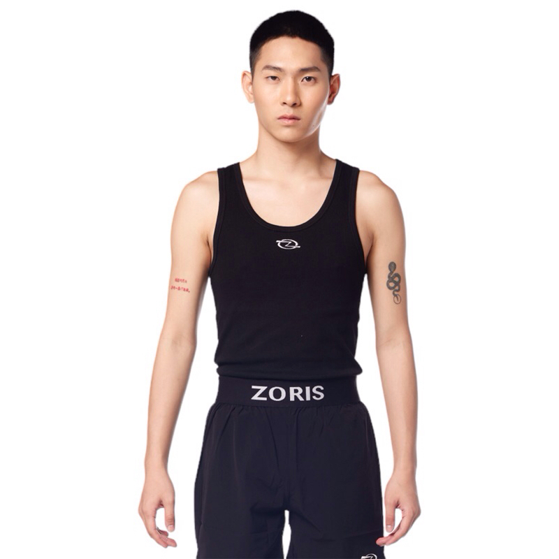[ ZORIS ] เสื้อกล้ามคอกลม ปักโลโก้ ผ้าร่องเล็ก Cotton premium 100%