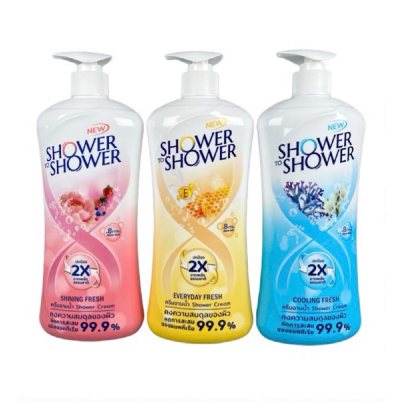 (1ขวด) Shower to Shower สบู่เหลวอาบน้ำ ลดการสะสมของแบคทีเรีย 99.9% ขนาด450มล