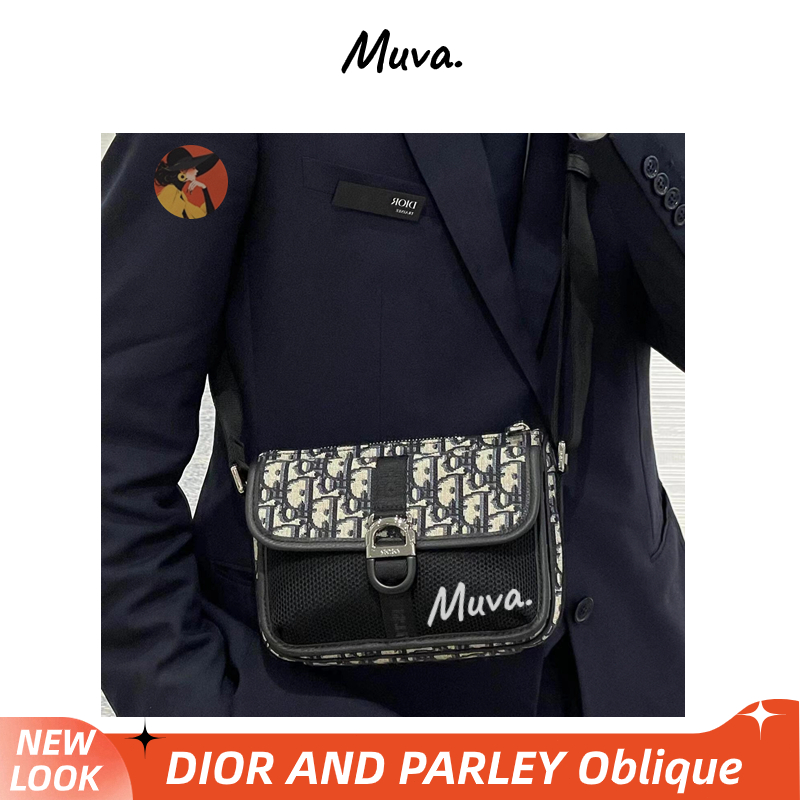 ดิออร์👜Dior MINI DIOR AQUA BAG WITH STRAPS ผู้ชาย/กระเป๋าสะพาย/กระเป๋า Messenger/กระเป๋าคลัช 1
