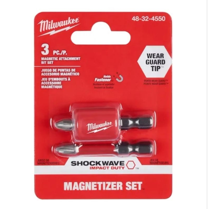 Milwaukee ดอกไขควง 2อัน พร้อม แม่เหล็ก 48-32-4550