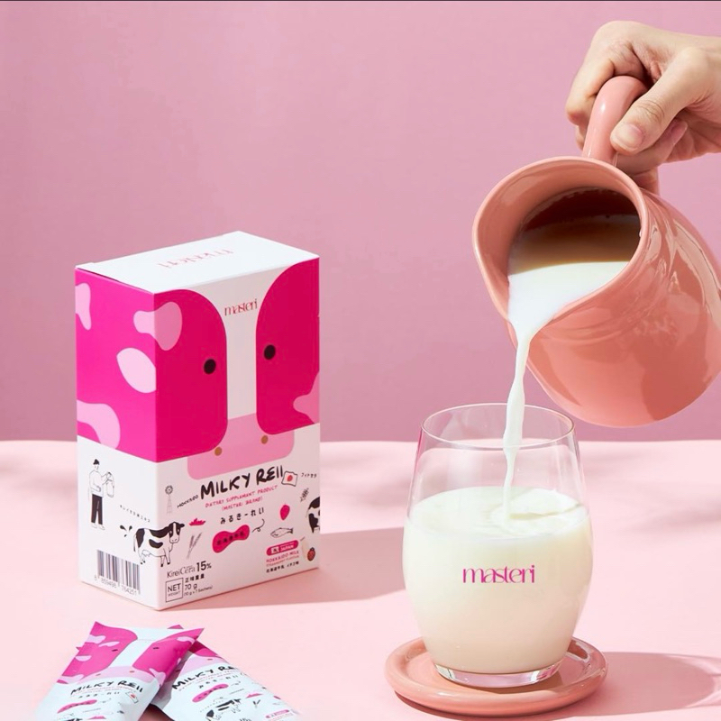 Milky Reii ผลิตภัณฑ์ผง ชงดื่ม ในรูปแบบนม skin milk ผิวนมอมชมพู