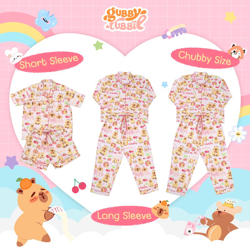 [gubby&Tubbie] ชุดนอนลายน่ารัก แขนสั้น ขาสั้น รุ่นPinky Sundae