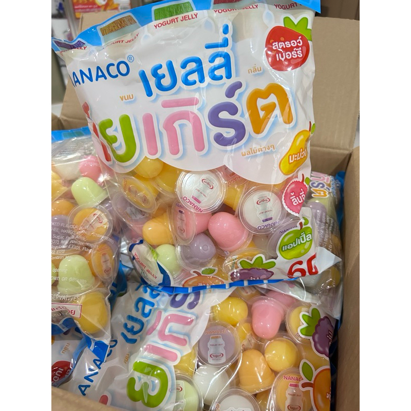 เยลลี่ พุดดิ้ง โยเกิร์ต NaNaCo 🍬1ถุง มี 60 ถ้วย มีตราฮาลาล