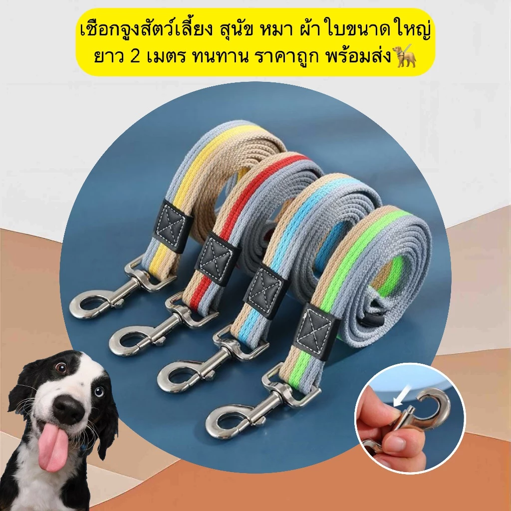AL-1213 เชือกจูงสัตว์เลี้ยง สุนัข หมา ผ้าใบขนาดใหญ่ยาว 2 เมตร ทนทาน ราคาถูก พร้อมส่ง🦮