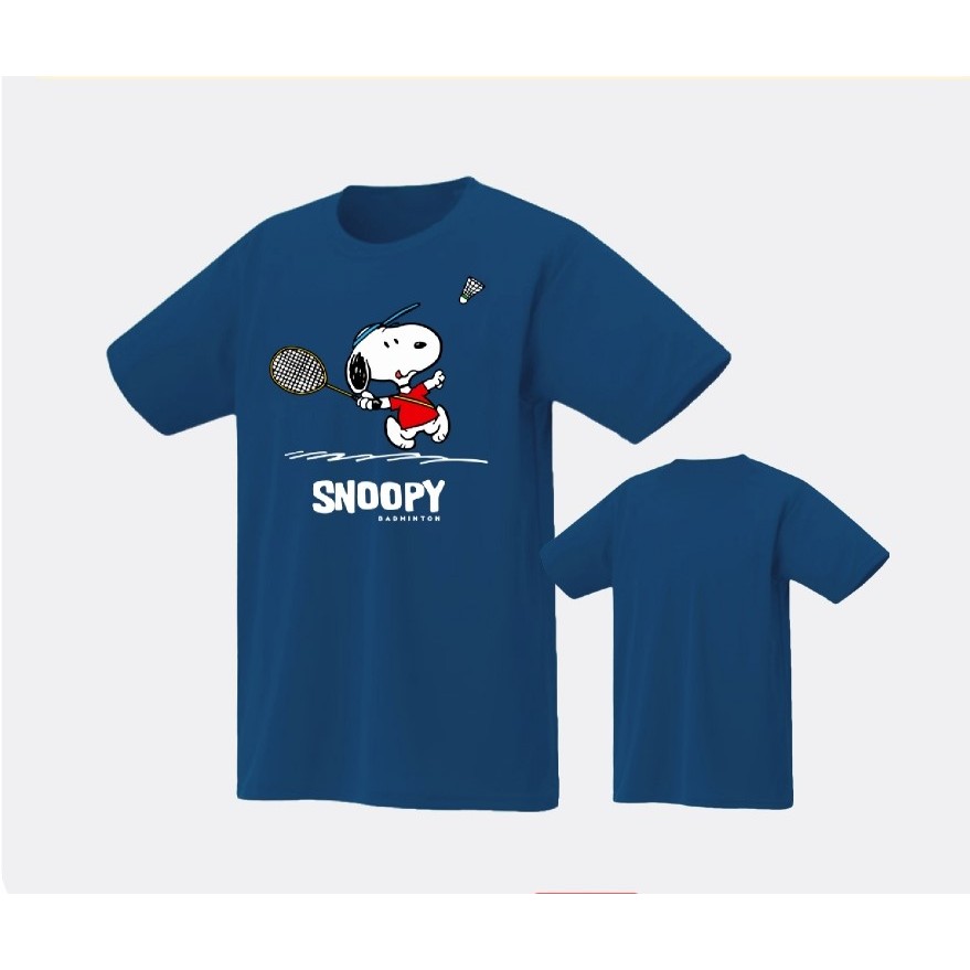 เสื้อกีฬา Badminton Snoopy สีกรมอ่อน เนื้อผ้าดี