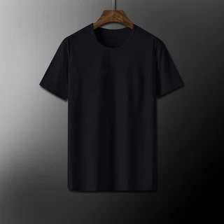 meimeishop เสื้อยืดคอกลมแขนสั้น เสื้อยืดสีล้วน เสื้อผู้ชาย（ สีขาวสีดำ）รหัสce001
