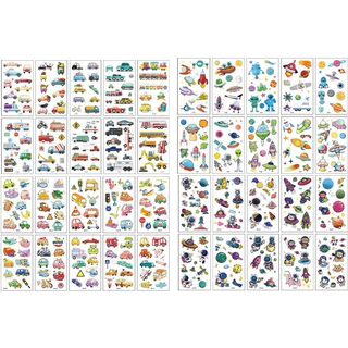 สุดคุ้ม!! แทททูรอยสักลายการ์ตูน เซต 10 แผ่น ลายไม่ซ้ำกัน ขนาด 6.8x12 cm สีสันสดใส ลายน่ารัก