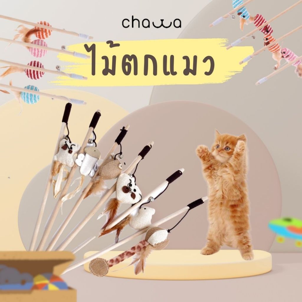 ไม้ตกแมวมินิมอล ของเล่นแมว
