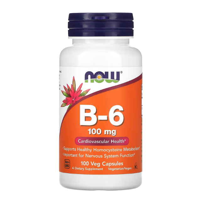 วิตามินบี 6 | Vitamin B-6 / Pyridoxine 100 MG [Capsules] by NOW FOODS
