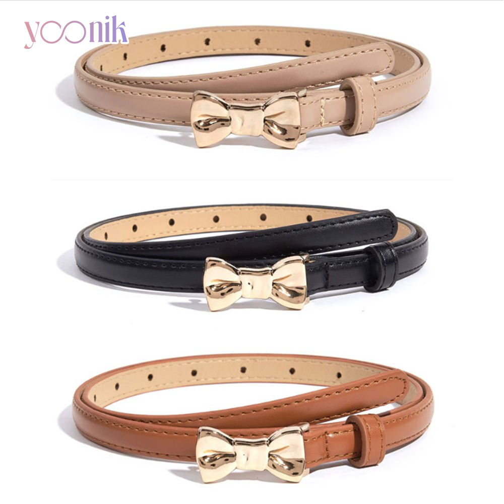 Yoonik LEATHER BELT PU เข็มขัดแฟชั่น สไตล์สินเทจ รูปโบว์ เหมาะสำหรับผู้หญิง
