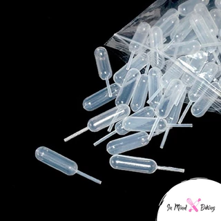 หลอดหยดสี ดรอปเปอร์หยดสี หลอดบีบแยม หลอดซอส หลอดหยดสีพลาสติก หลอดบีบซอส สำหรับขนมอบ เบเกอรี่ ขนาด 4 ml.(แพค 50ชิ้น)