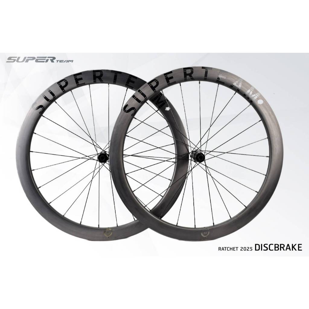 (โค๊ดส่วนลด) ล้อเสือหมอบคาร์บอน SUPERTEAM รุ่น Ratchet 2025 Discbrake CERAMIC น้ำเบาเพียง 1.4kg+-