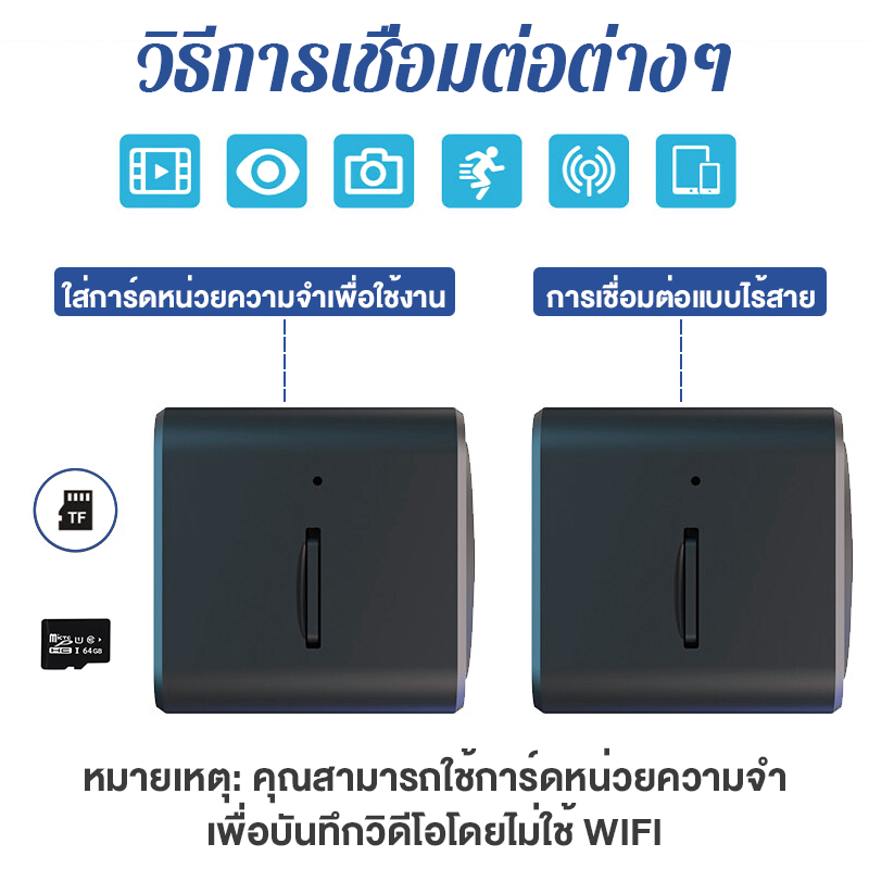 🔥กล้องวงจรปิดขนาดเล็ก🔥wifi HD ปิดไร้สาย จิ๋วบันทึกวิดีโอ ไวไฟ cctv night vision ขายร้อนมินิเฝ้าระวัง เล็กง่ายต่อการวาง