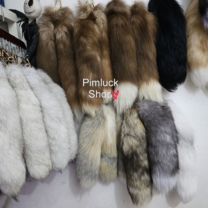 [พร้อมส่ง ราคาต่อ 1 ชิ้น] ร้านไทย พวงกุญแจหางจิ้งจอก พวงกุญแจห้อยกระเป๋า-pimluck