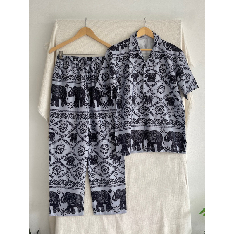 ชุดเซ็ตลายช้าง (สีเทา) 🐘