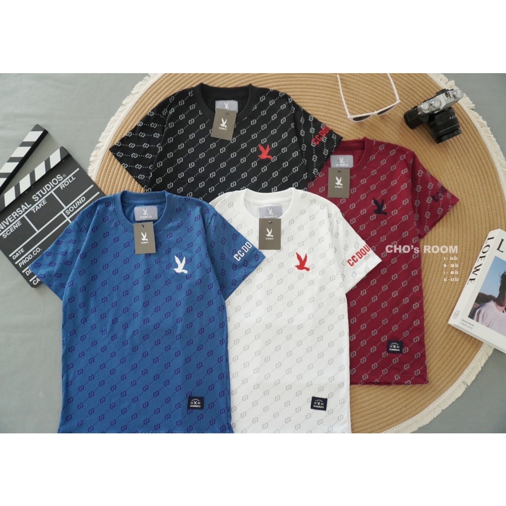 เสื้อยืดแขนสั้น ชาย/หญิง งานปัก งานป้าย CC-OO NO.86 ( S M L X L )