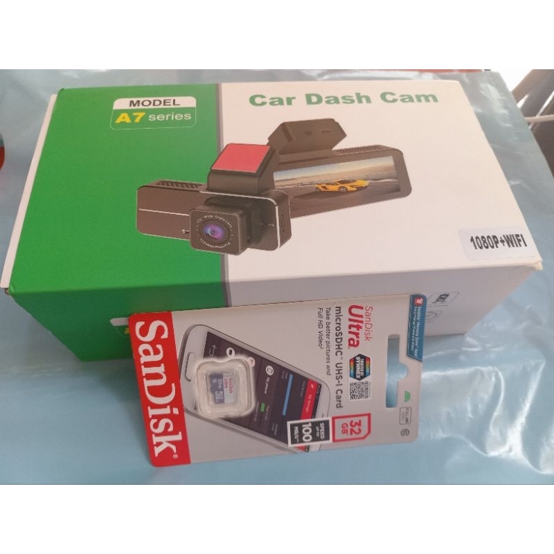 กล้องติดรถยนต์ A7W FULL HD 1080p 12.0MP HDRแถมเมมเมอร์รี่32 ดูผ่านแอปในมือถือ​  Viidure, Roadcam