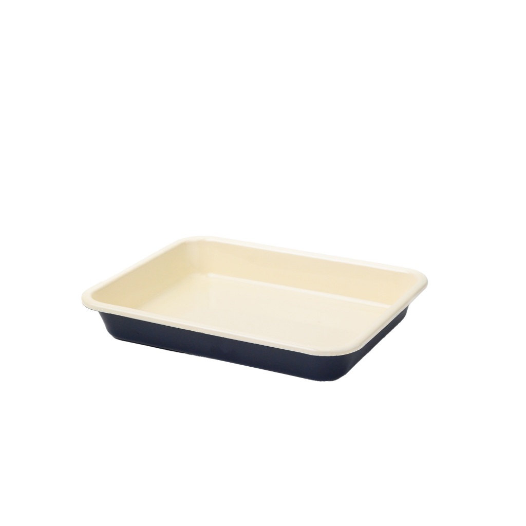 CHABATREE - ENAMEL BAKING TRAY MID BLUE - SIZE L / ถาดเอนาเมล ขนาด L (GL155-MB)