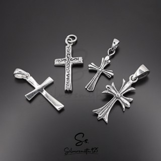 จี้ไม้กางเขน เงินแท้92.5% แฟชั่นสไตล์มินิมอล แข็งแรงทนทาน