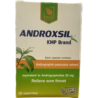 Androxsilแอนดร็อกซิล ฟ้าทะลายโจรสกัด KMP แก้วมังกรเภสัช 30แคปซูล ,45แคปซูล,แบบแผง10x10